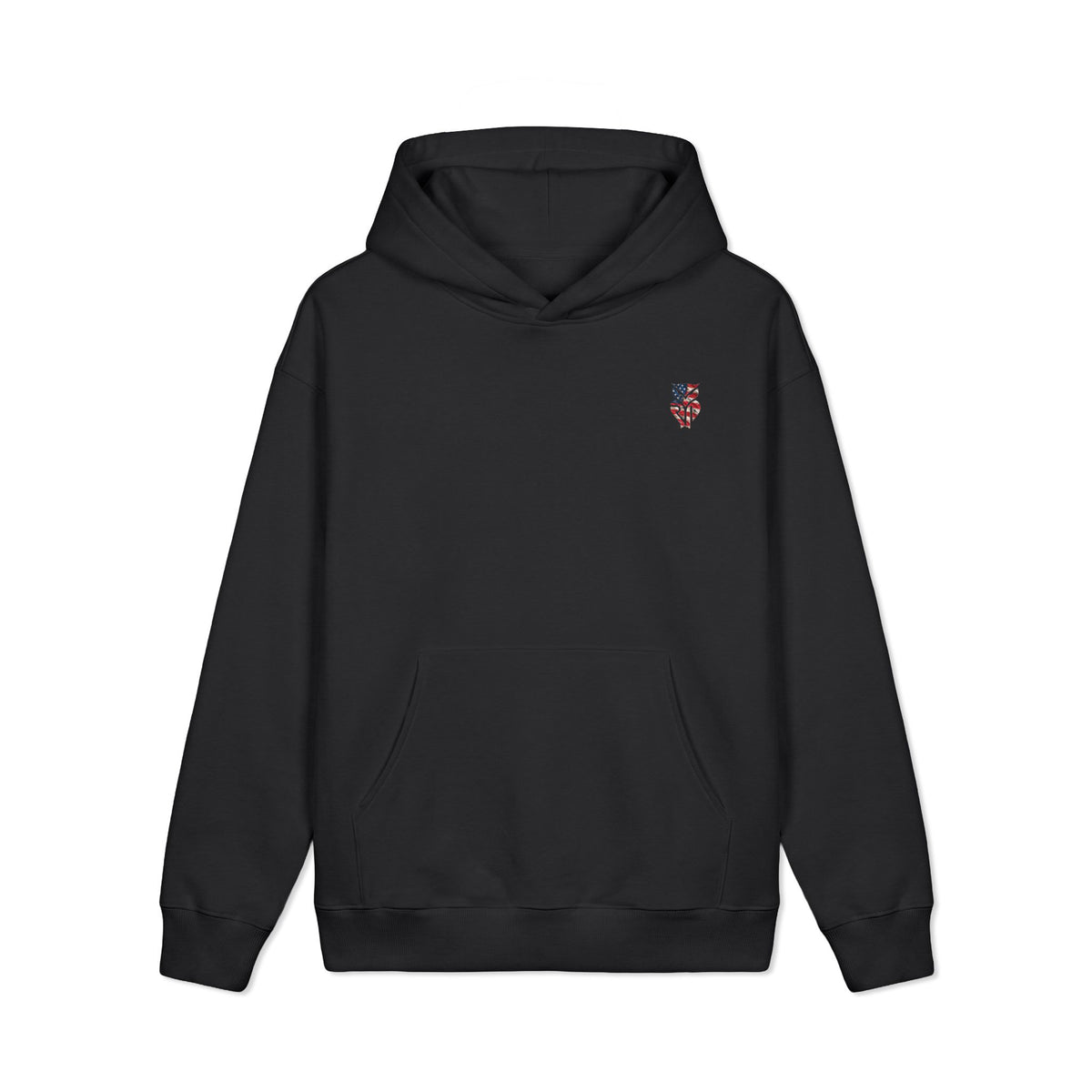 Rare Lab Small Flag heavyweight hoodie: small American flag on the chest