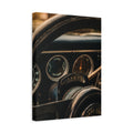 Rare Lab GT Column Shift canvas: close-up of a vintage steering column and wheel in cool blue tones