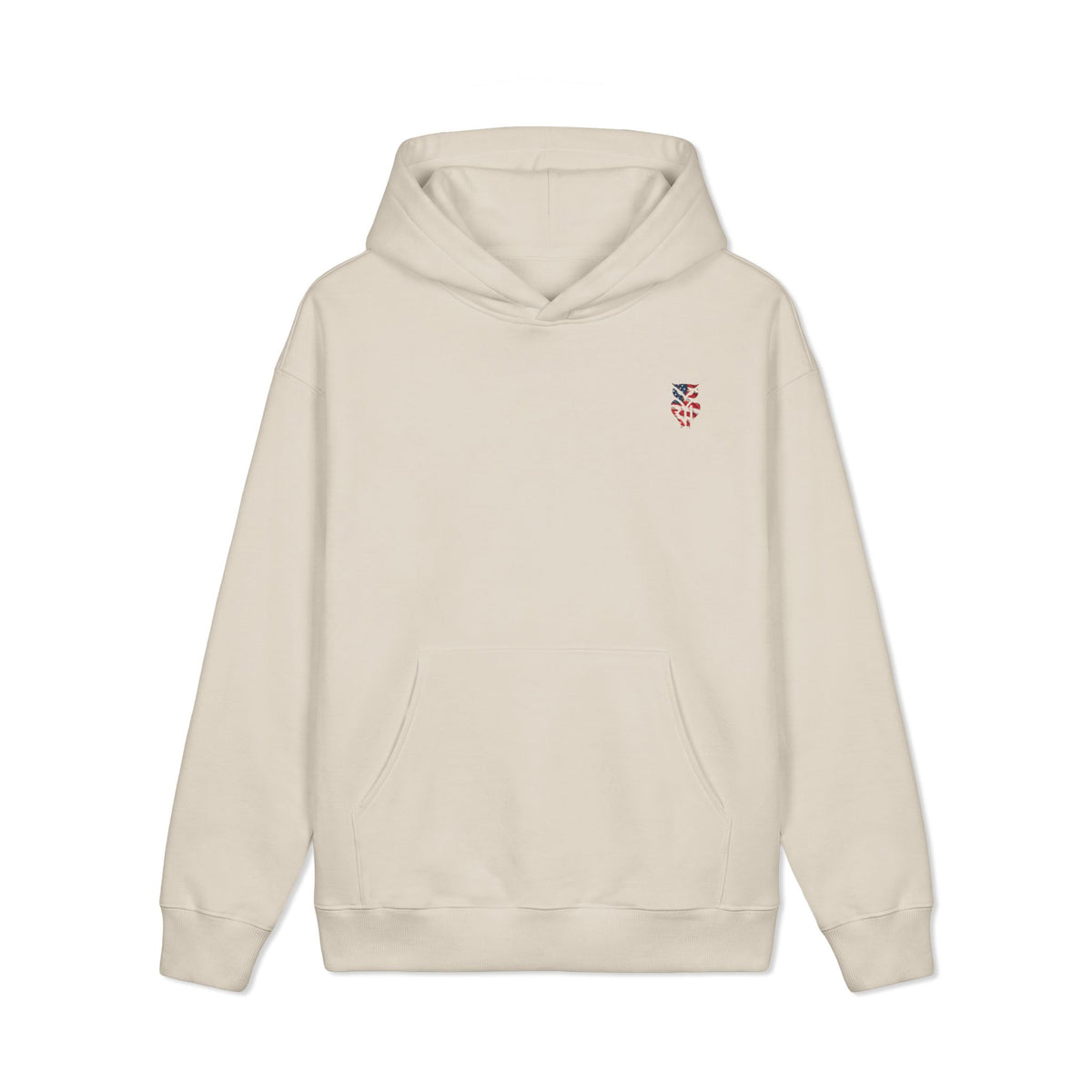 Rare Lab Small Flag heavyweight hoodie: small American flag on the chest