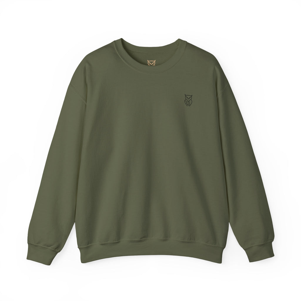 Rare Lab Retro TV Cart crewneck: small owl logo on the chest, faded TV on a rolling cart on the back