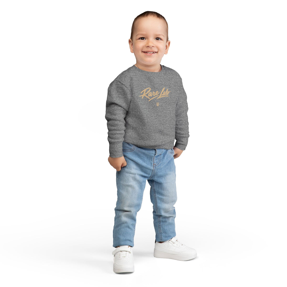 Rare Lab Brush Stroke toddler sweatshirt: Rare Lab script across the chest