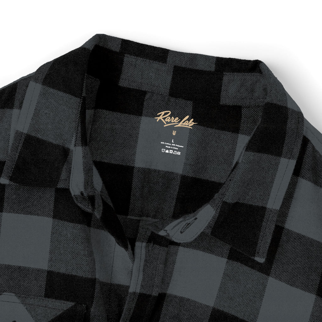 Rare Lab Logo flannel shirt with the Rare Lab logo