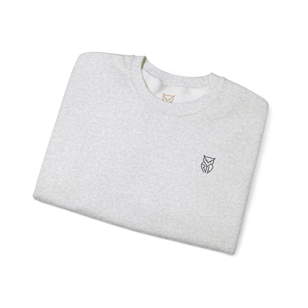 Rare Lab Retro TV Cart crewneck: small owl logo on the chest, faded TV on a rolling cart on the back