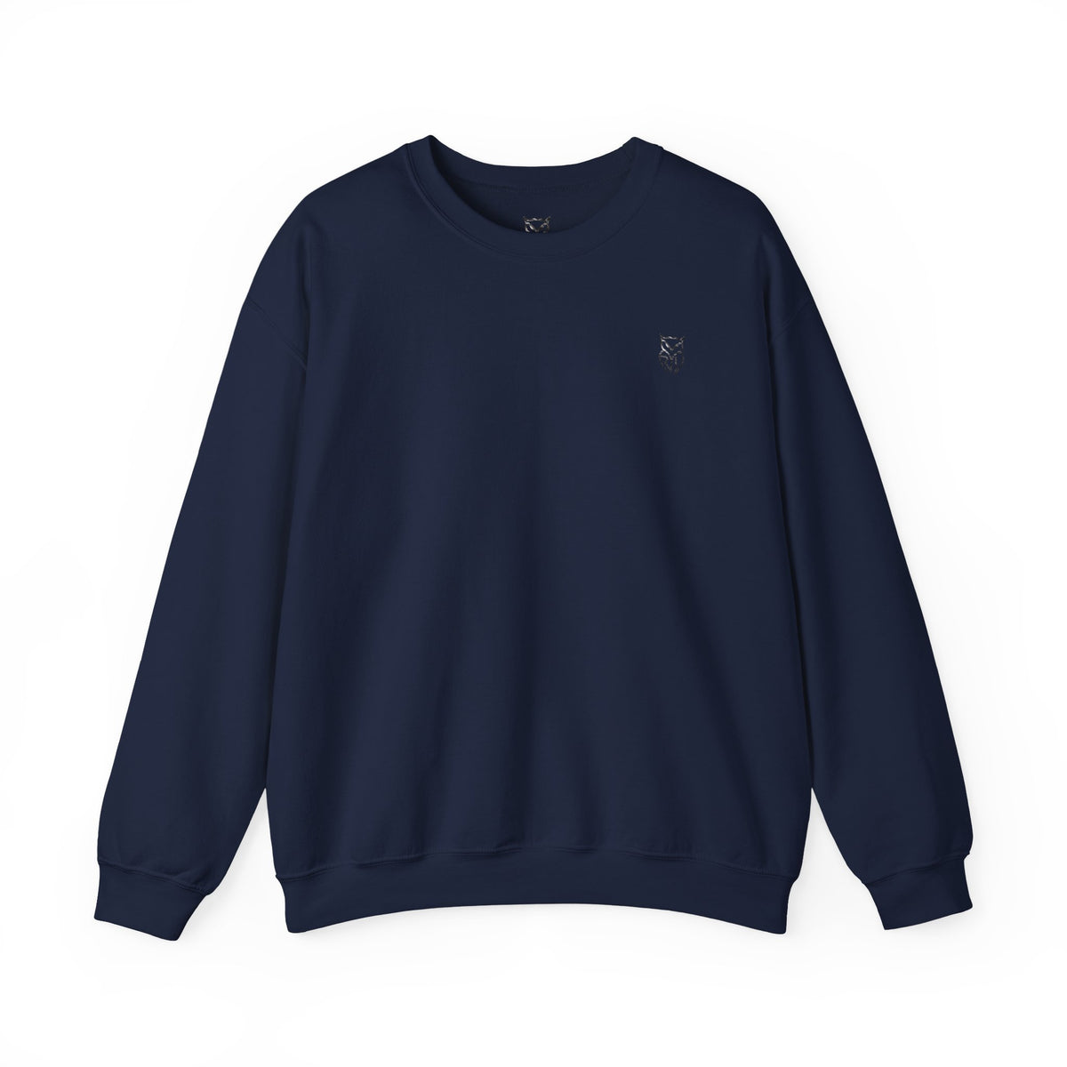 Rare Lab After Dark Midnight crewneck in Navy: small night-sky owl on the chest, C10 truck under a full moon on the back
