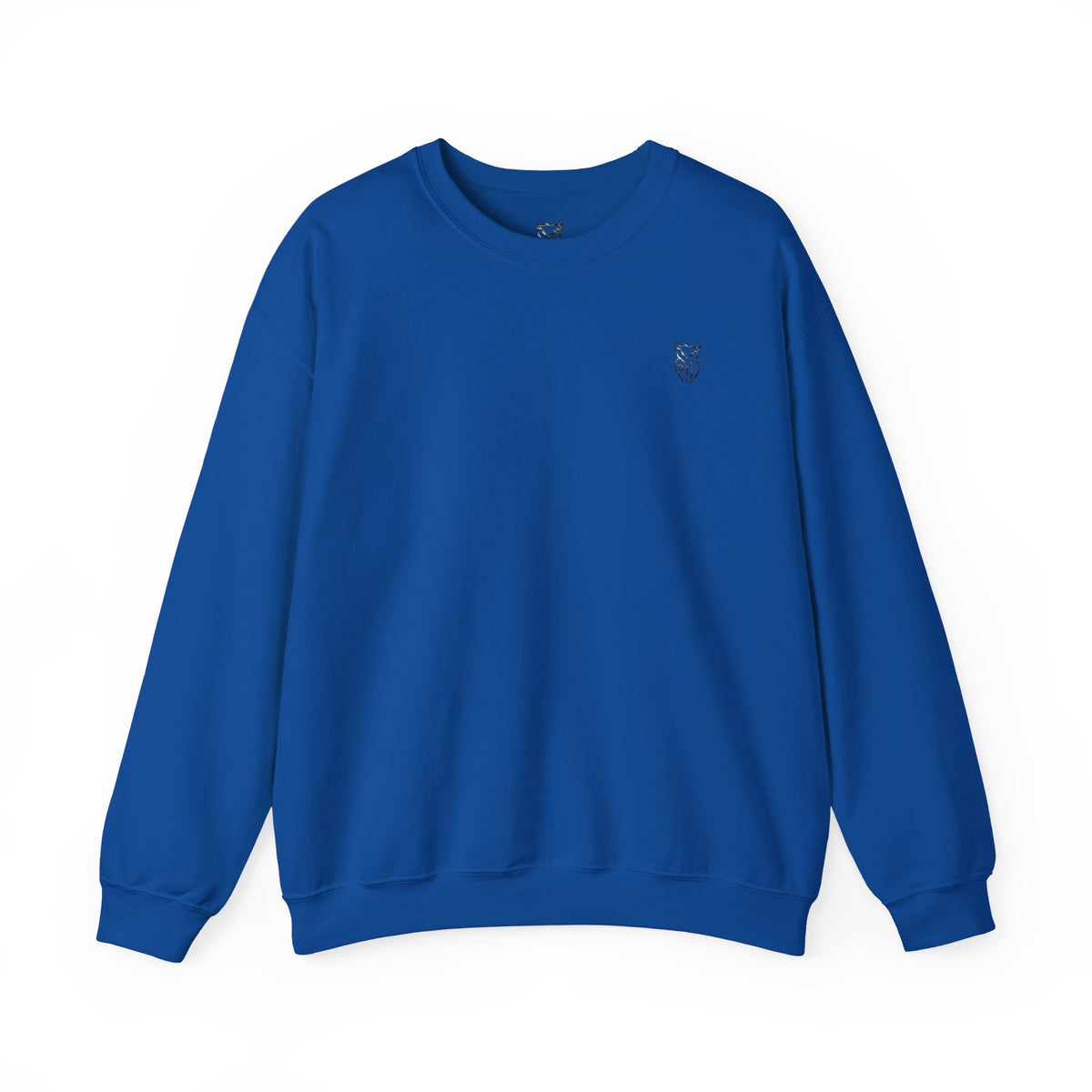 Rare Lab After Dark Midnight crewneck in Royal: small night-sky owl on the chest, C10 truck under a full moon on the back