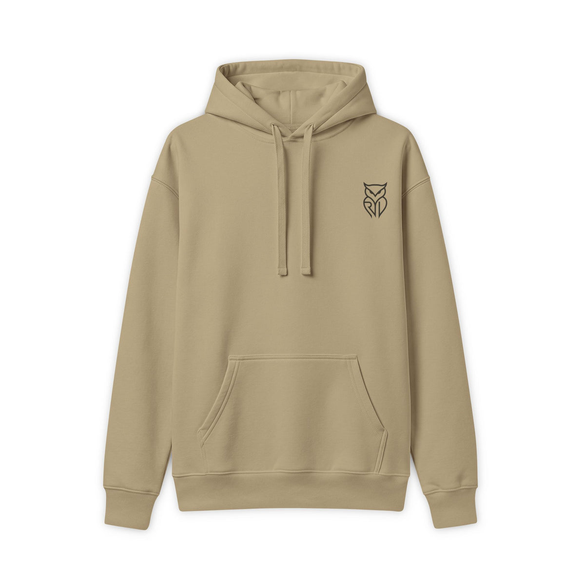 Rare Lab Retro TV Cart hoodie: minimal linework on the chest, vintage TV on a rolling cart on the back