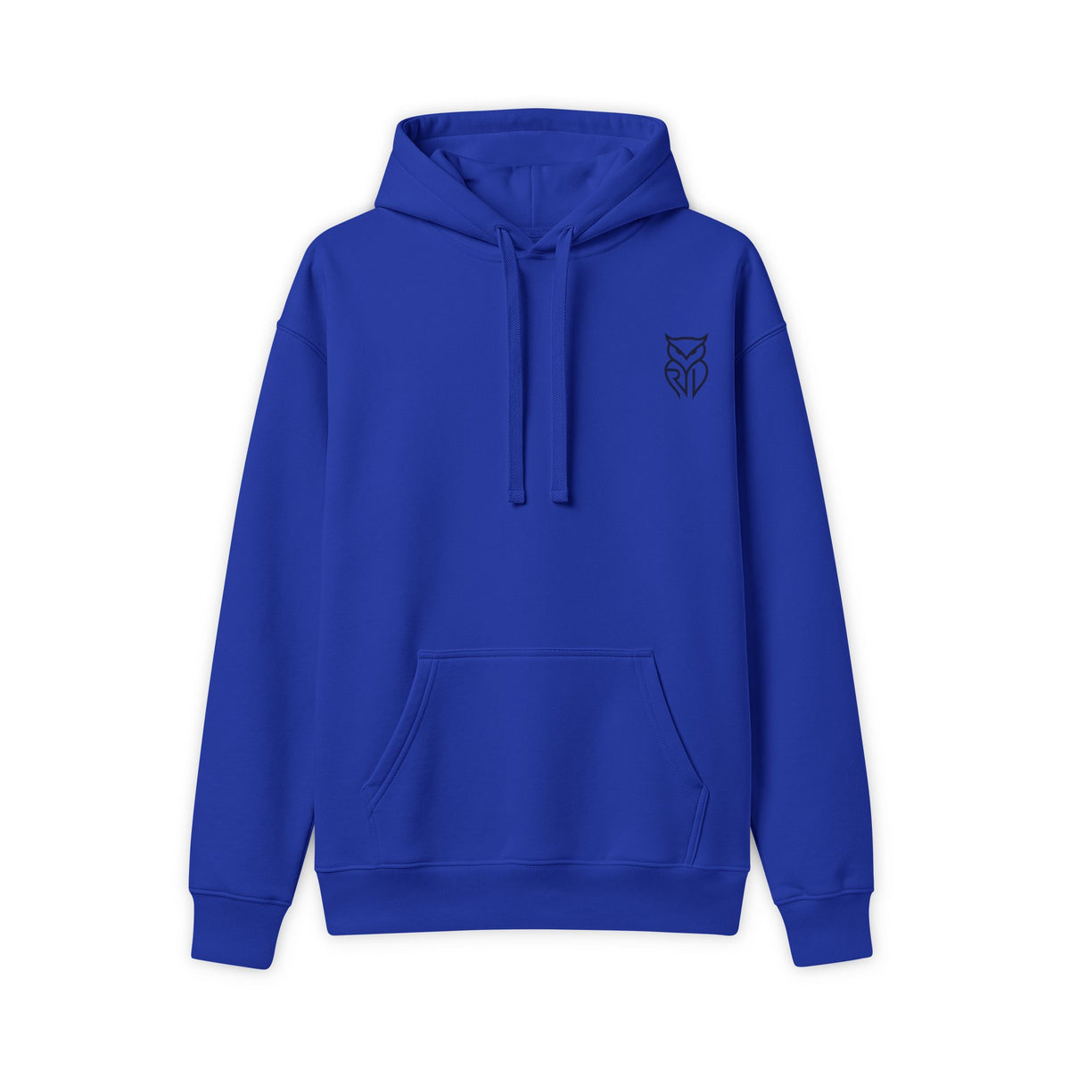 Rare Lab Retro TV Cart hoodie: minimal linework on the chest, vintage TV on a rolling cart on the back