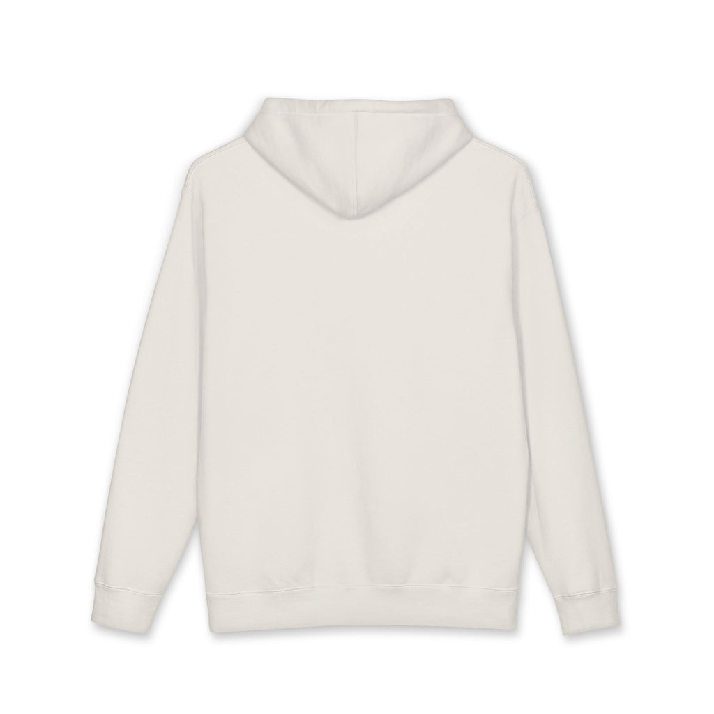 Rare Lab Espresso Drip heavyweight hoodie: espresso drip with one drop shaped like the Rare Lab owl