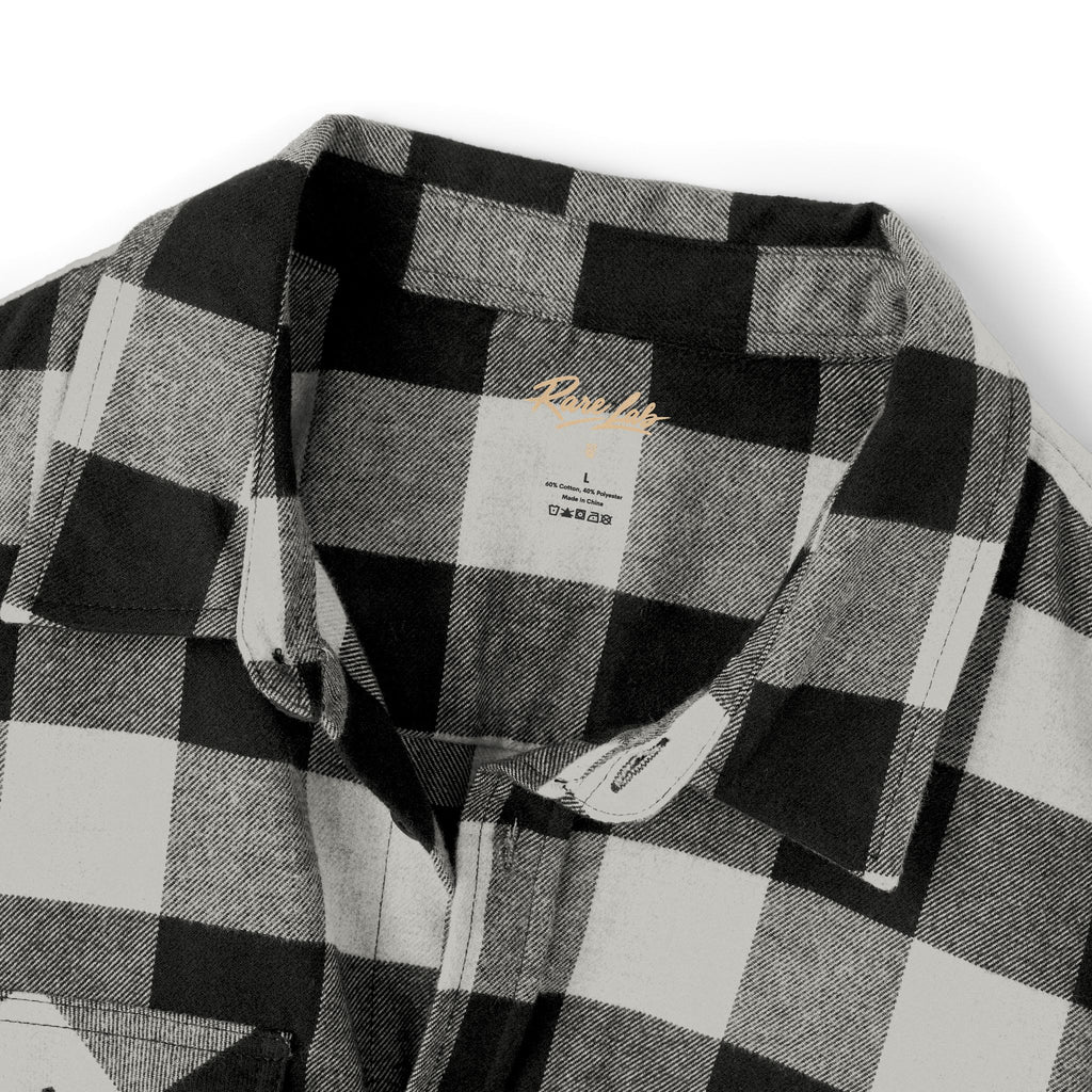 Rare Lab Logo flannel shirt with the Rare Lab logo