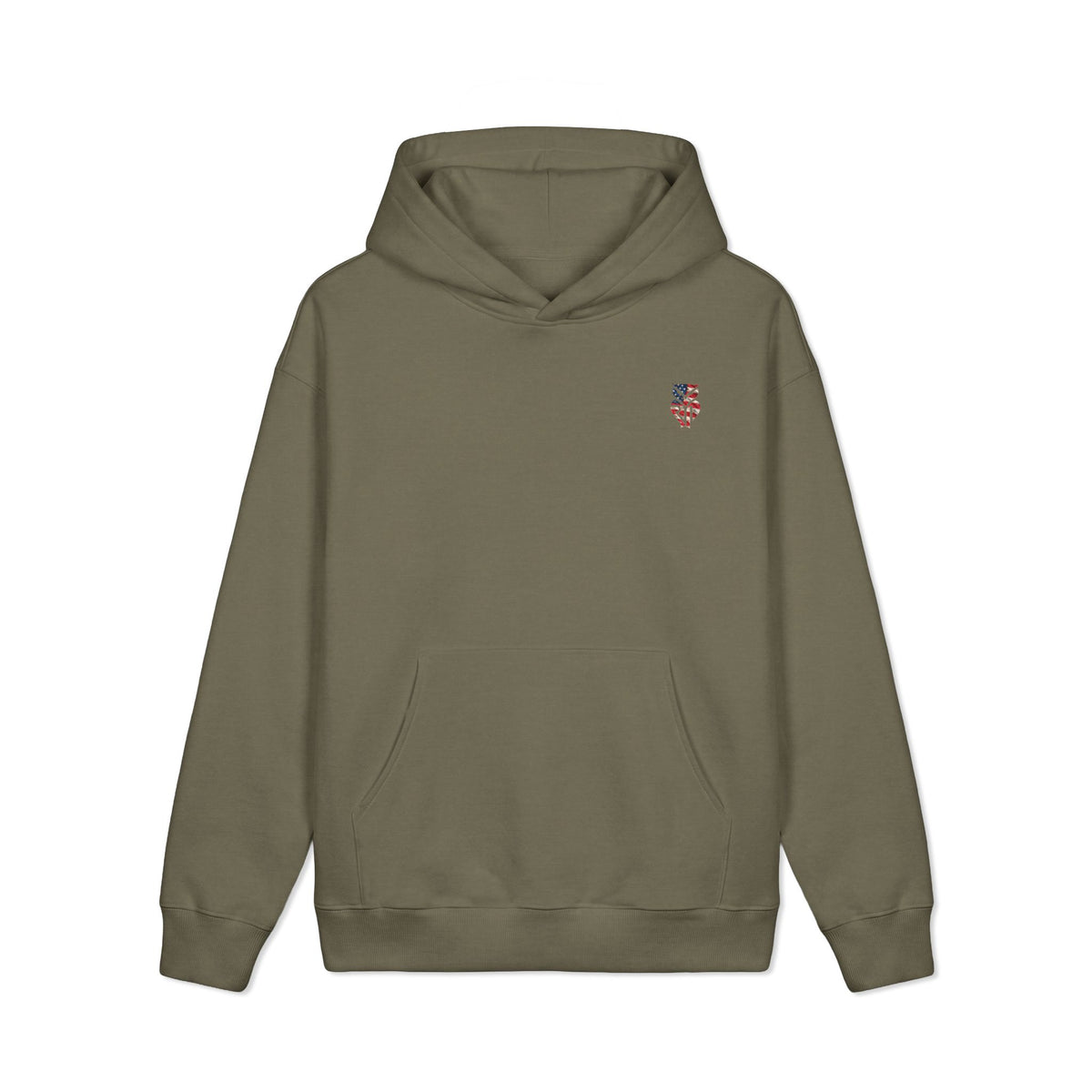 Rare Lab Small Flag heavyweight hoodie: small American flag on the chest