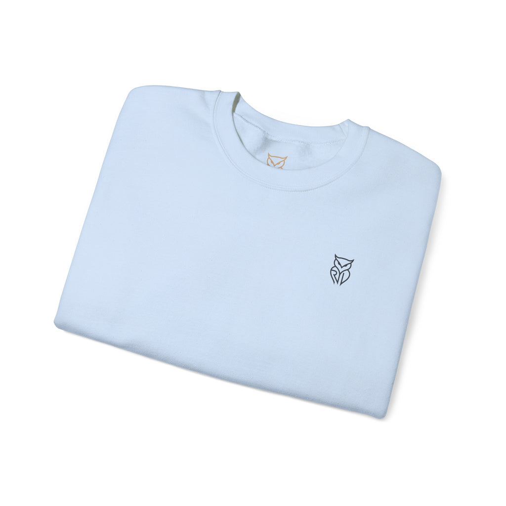 Rare Lab Retro TV Cart crewneck: small owl logo on the chest, faded TV on a rolling cart on the back