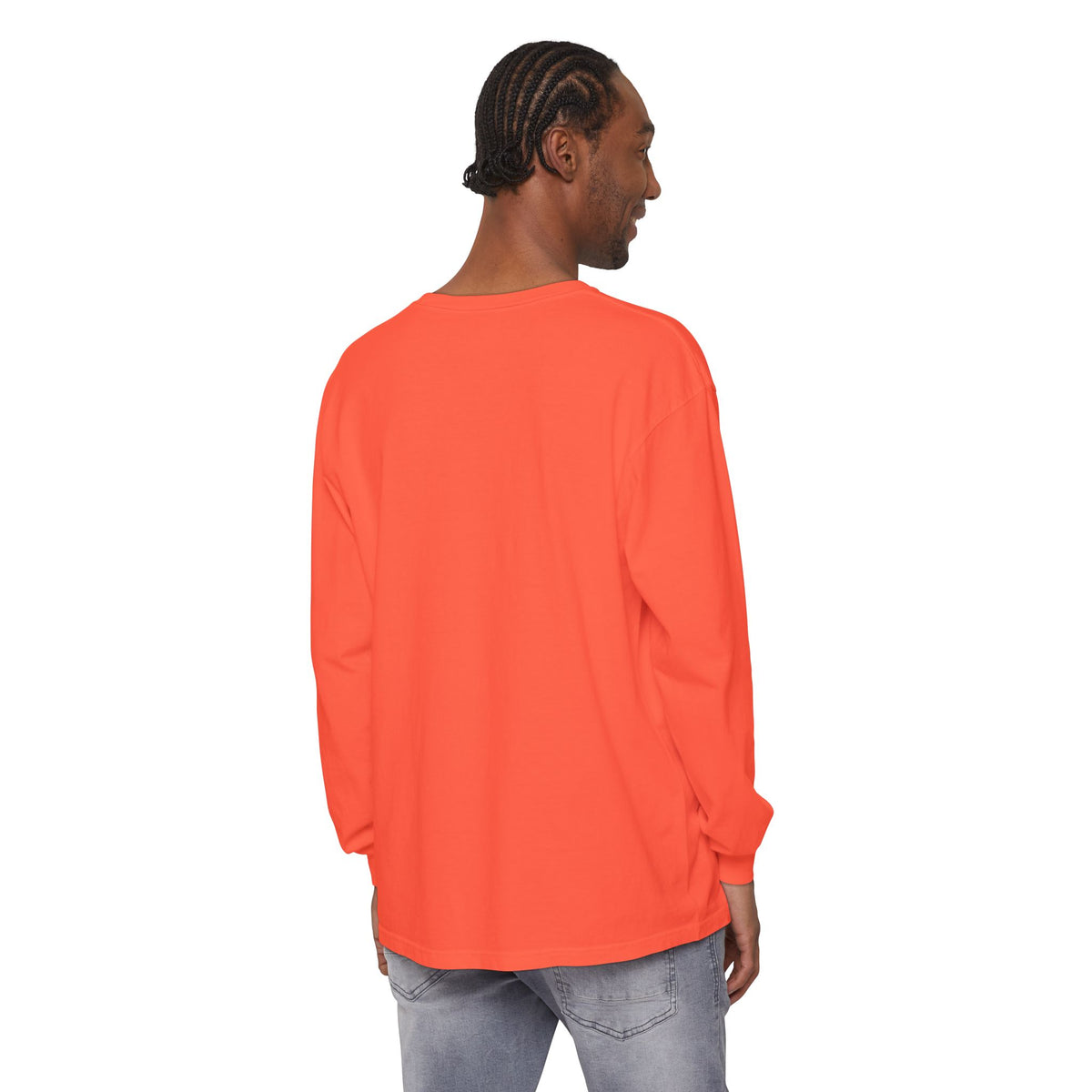 Rare Lab Brush Stroke American Flag long sleeve tee: brush stroke flag script across the chest