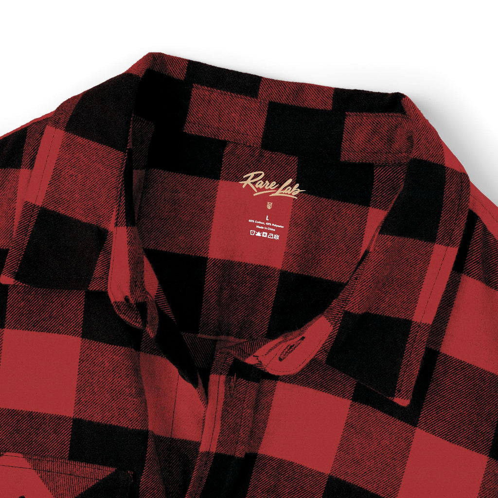 Rare Lab Logo flannel shirt with the Rare Lab logo