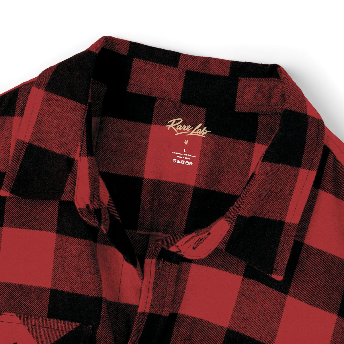 Rare Lab Logo flannel shirt with the Rare Lab logo