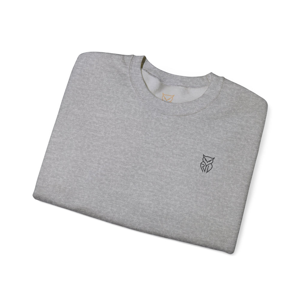 Rare Lab Retro TV Cart crewneck: small owl logo on the chest, faded TV on a rolling cart on the back