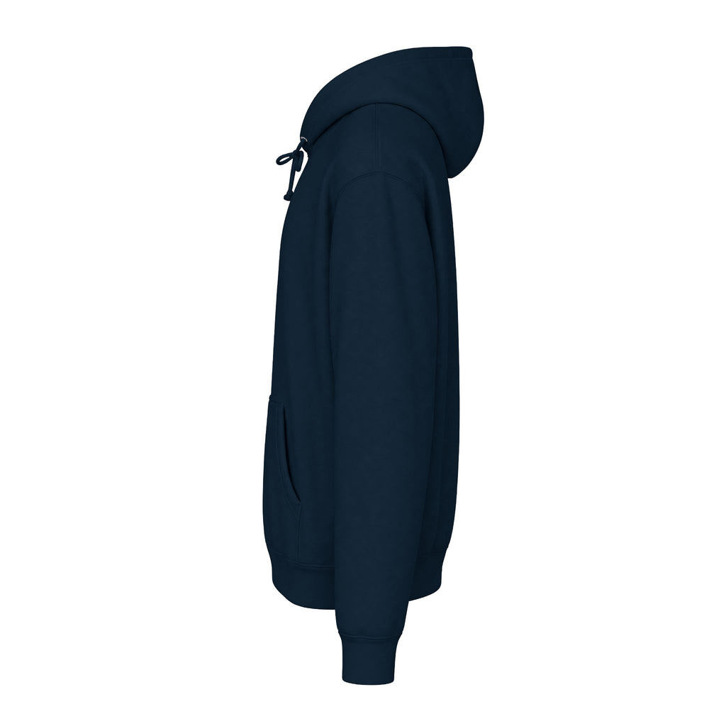 Rare Lab Espresso Drip heavyweight hoodie: espresso drip with one drop shaped like the Rare Lab owl