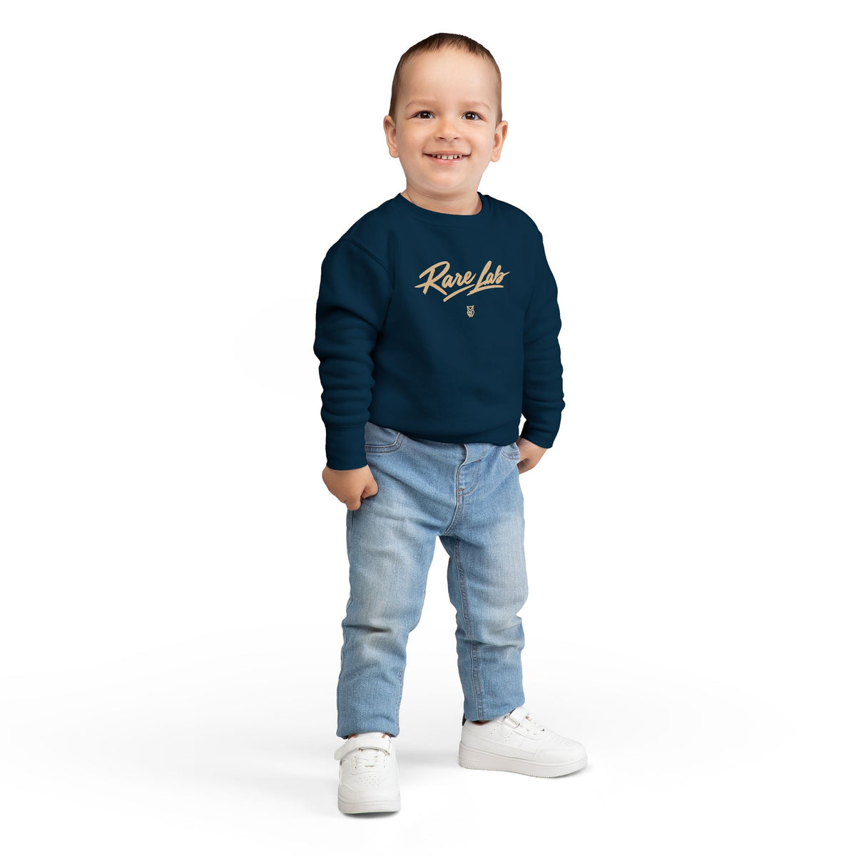 Rare Lab Brush Stroke toddler sweatshirt: Rare Lab script across the chest