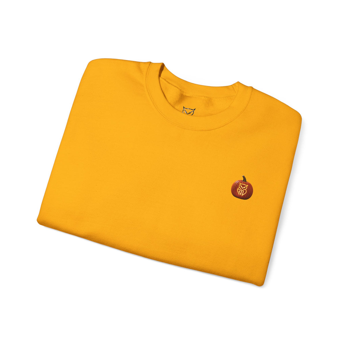 Rare Lab After Dark crewneck sweatshirt: small glowing Rare Lab owl jack-o'-lantern on the chest, C10 truck with owl jack-o'-lantern headlights on the back