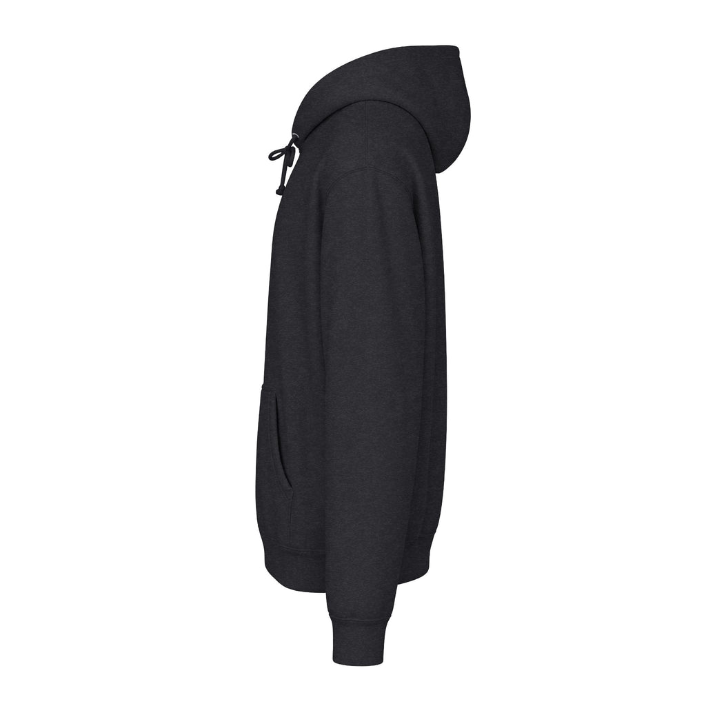 Rare Lab Espresso Drip heavyweight hoodie: espresso drip with one drop shaped like the Rare Lab owl