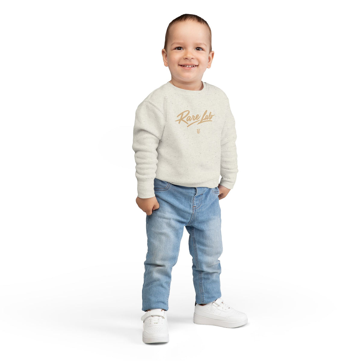 Rare Lab Brush Stroke toddler sweatshirt: Rare Lab script across the chest