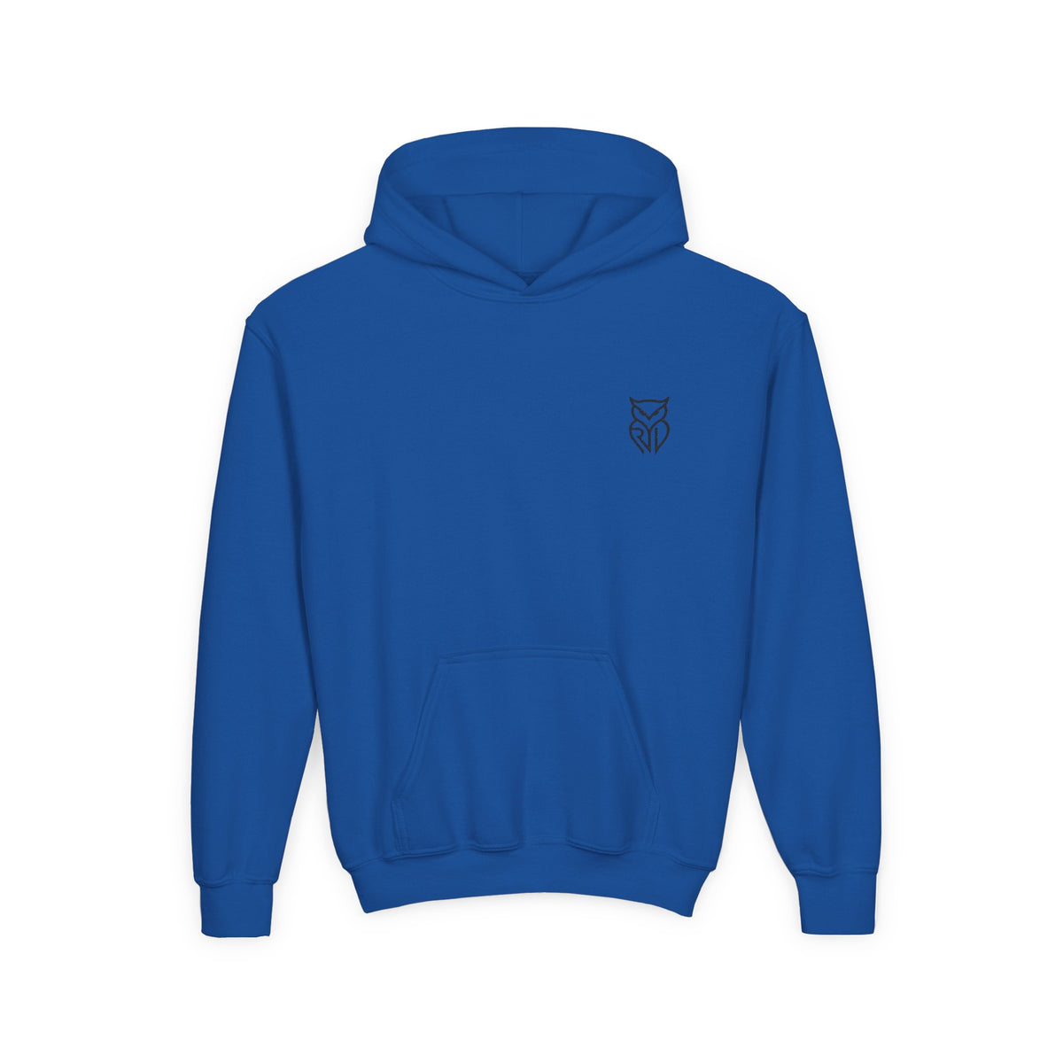 Rare Lab youth hoodie: small Rare Lab owl logo on the chest