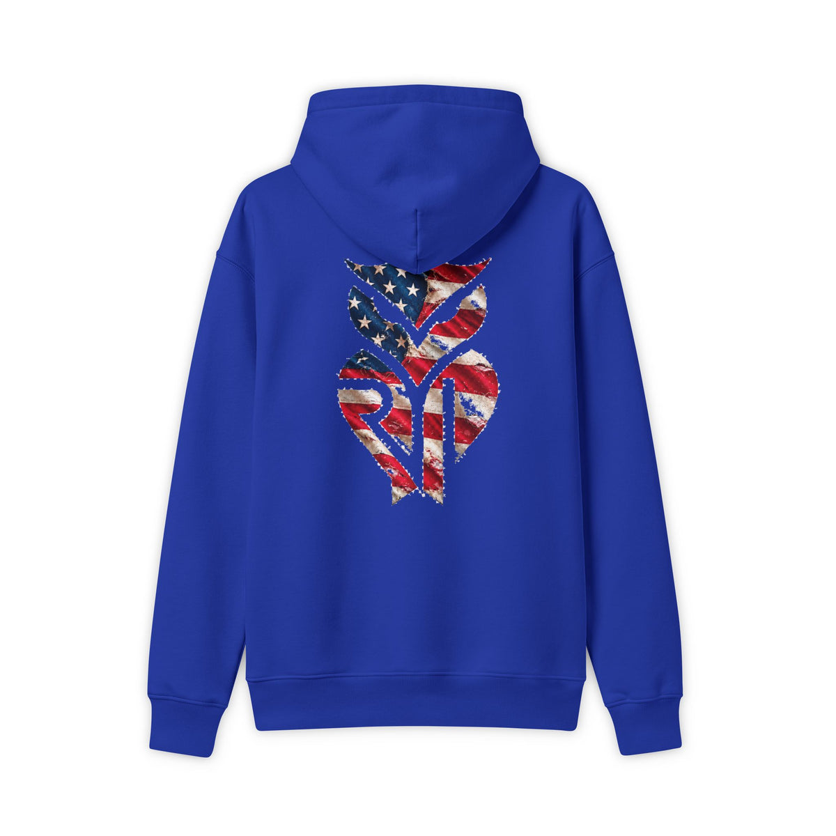 Rare Lab American Flag hoodie: distressed American flag emblem on the back