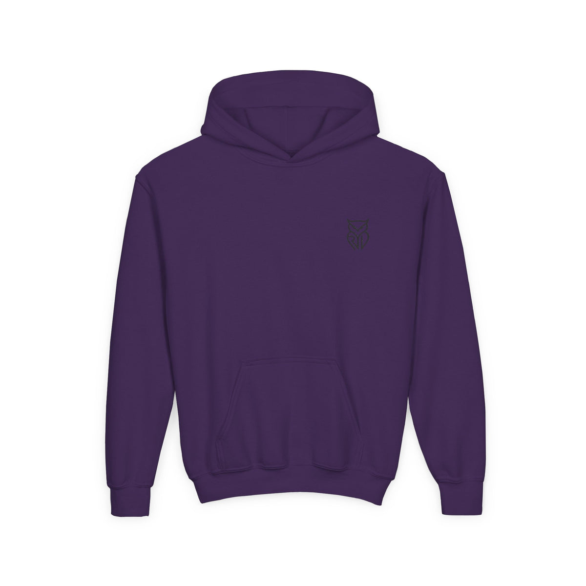 Rare Lab youth hoodie: small Rare Lab owl logo on the chest