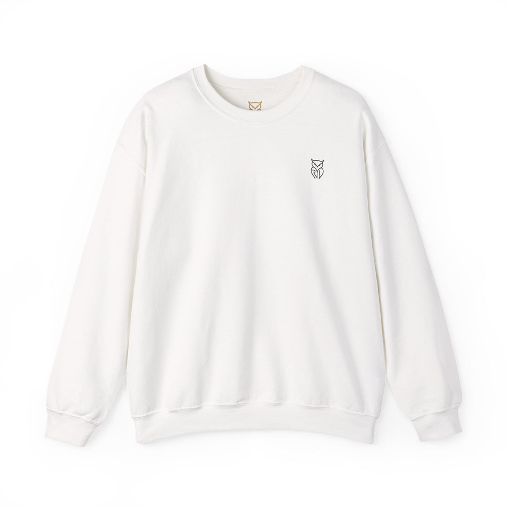 Rare Lab Retro TV Cart crewneck: small owl logo on the chest, faded TV on a rolling cart on the back
