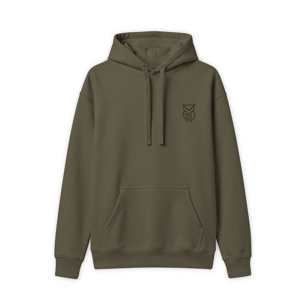 Rare Lab RL Owl heavyweight hoodie: small minimal Rare Lab owl logo on the chest
