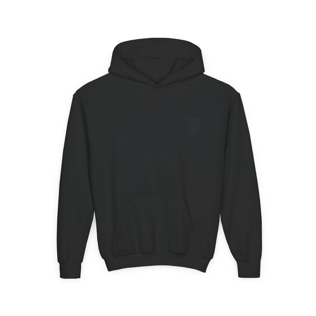 Rare Lab youth hoodie: small Rare Lab owl logo on the chest