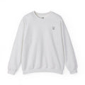 Rare Lab After Dark Midnight crewneck in Ash: small night-sky owl on the chest, C10 truck under a full moon on the back