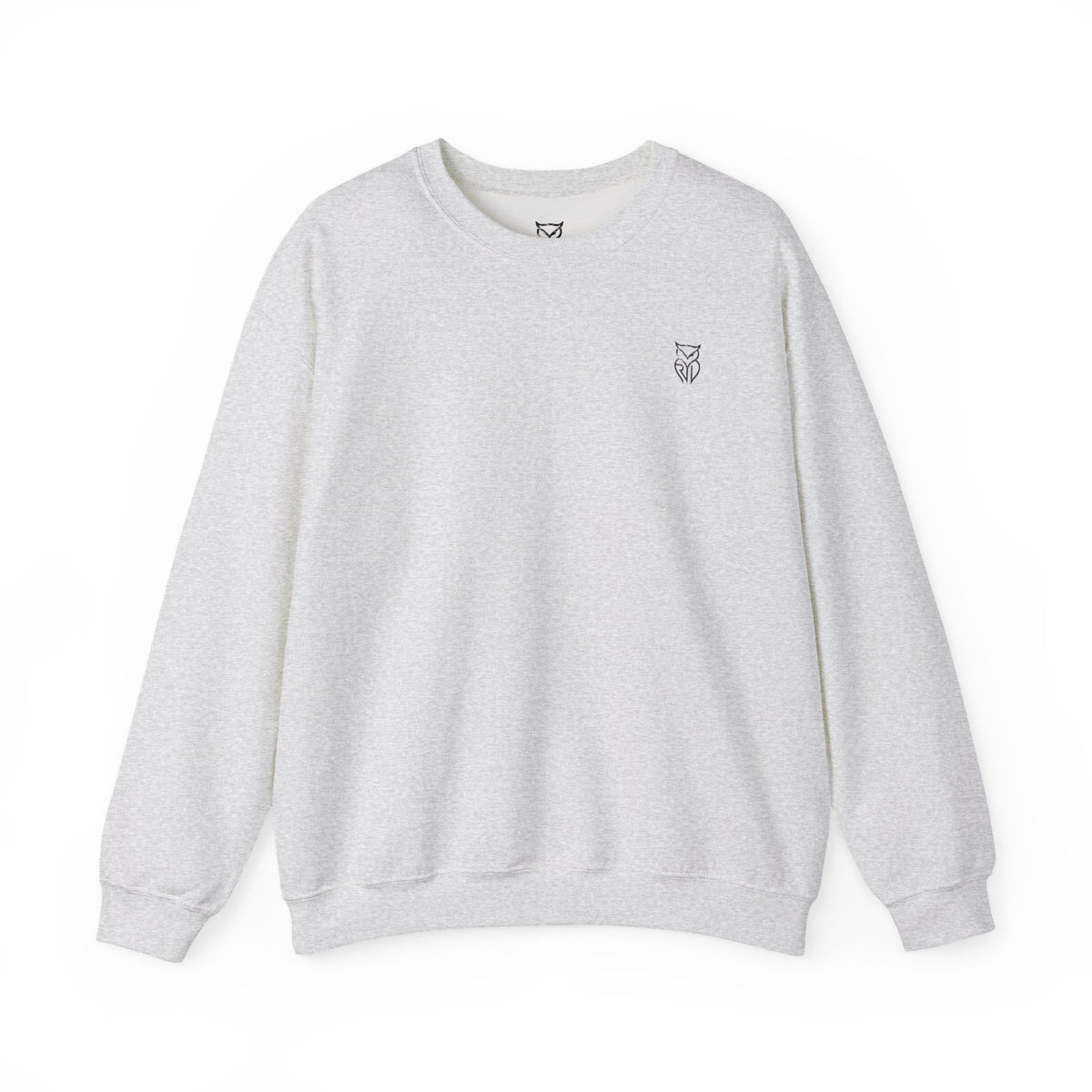 Rare Lab After Dark Midnight crewneck in Ash: small night-sky owl on the chest, C10 truck under a full moon on the back