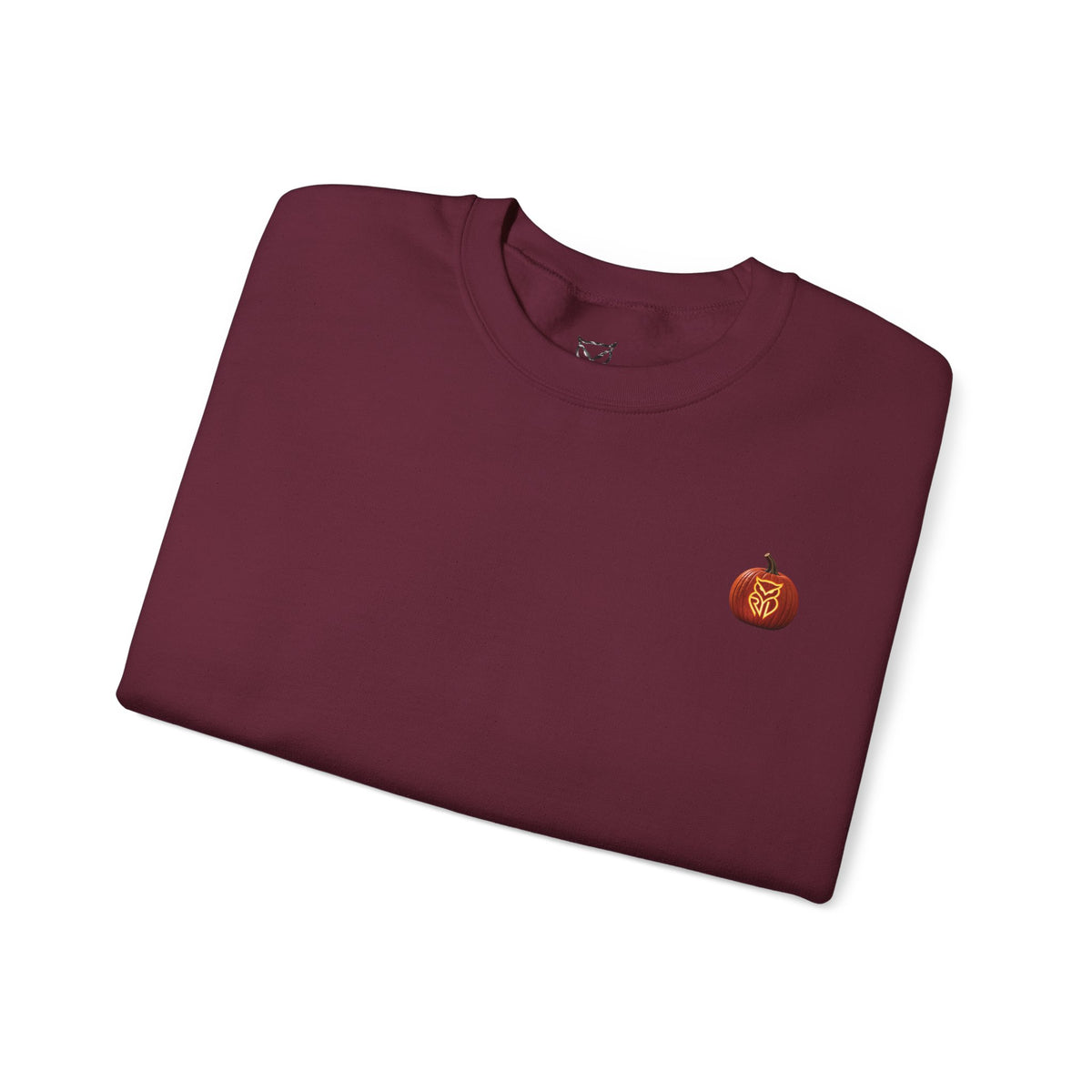 Rare Lab After Dark crewneck sweatshirt: small glowing Rare Lab owl jack-o'-lantern on the chest, C10 truck with owl jack-o'-lantern headlights on the back
