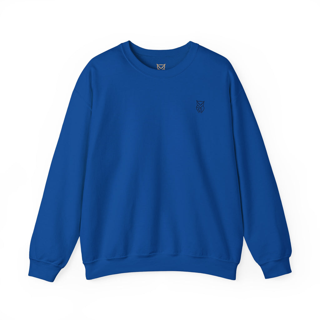 Rare Lab Retro TV Cart crewneck: small owl logo on the chest, faded TV on a rolling cart on the back