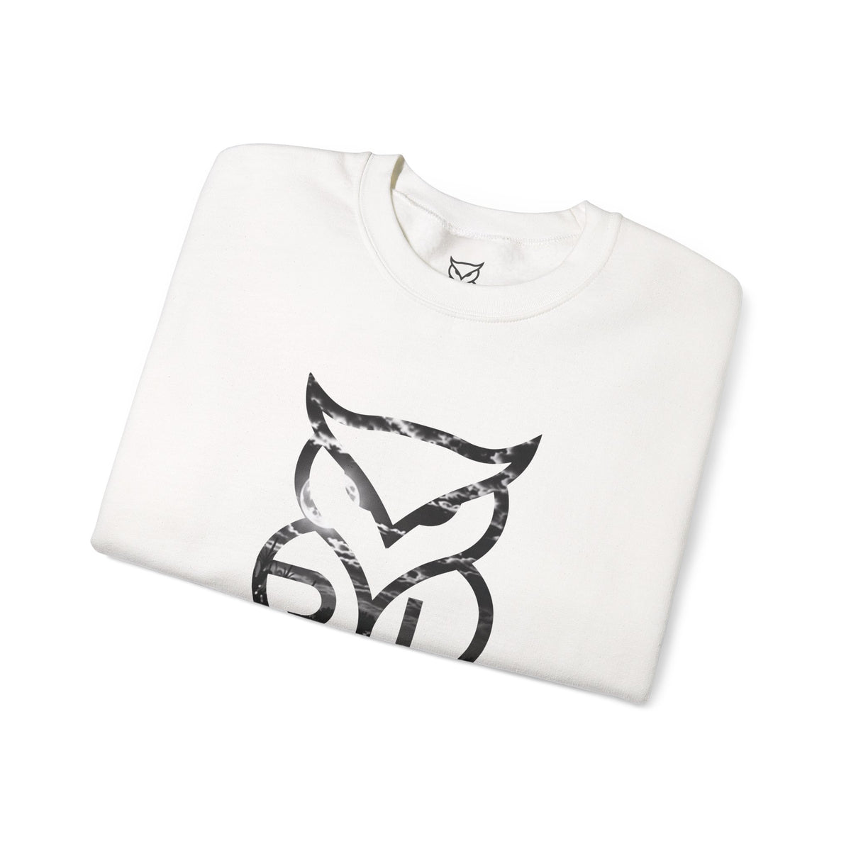 Rare Lab Midnight Owl crewneck in Gold: large night-sky owl on the front, C10 truck under a full moon on the back