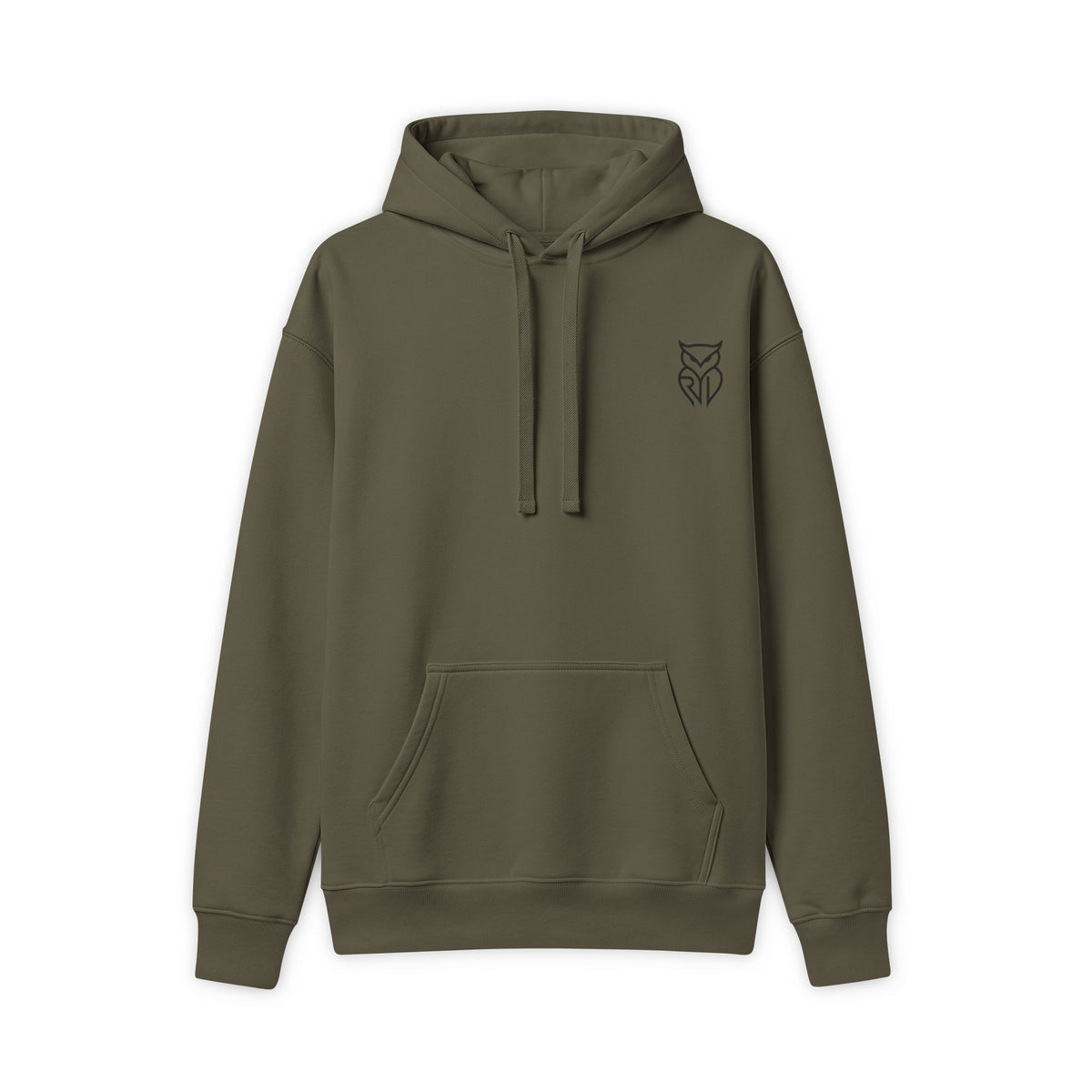 Rare Lab Retro TV Cart hoodie: minimal linework on the chest, vintage TV on a rolling cart on the back
