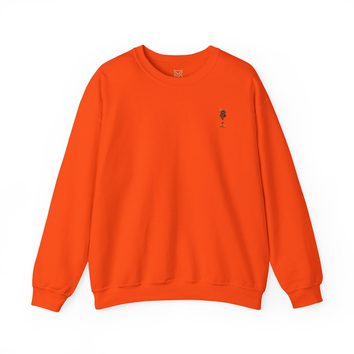 Rare Lab Drip Owl crewneck: Rare Lab owl in glossy amber with an espresso drop, on the left chest