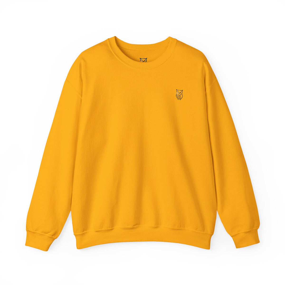 Rare Lab After Dark Midnight crewneck in Gold: small night-sky owl on the chest, C10 truck under a full moon on the back