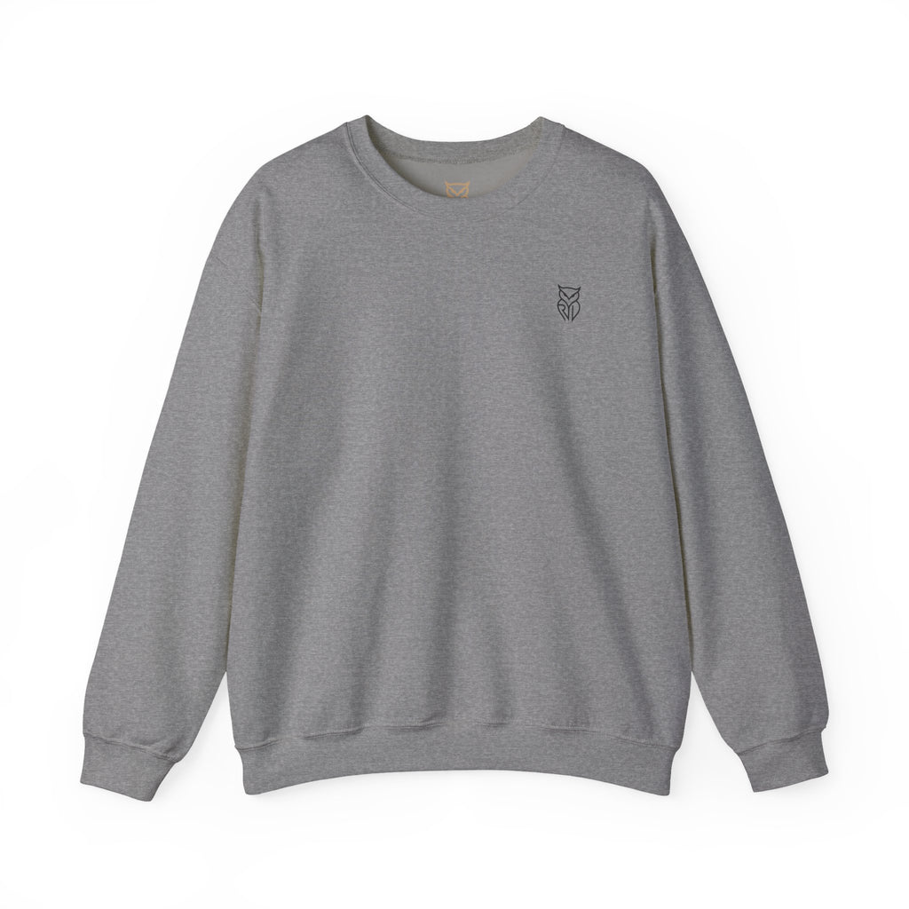 Rare Lab Retro TV Cart crewneck: small owl logo on the chest, faded TV on a rolling cart on the back