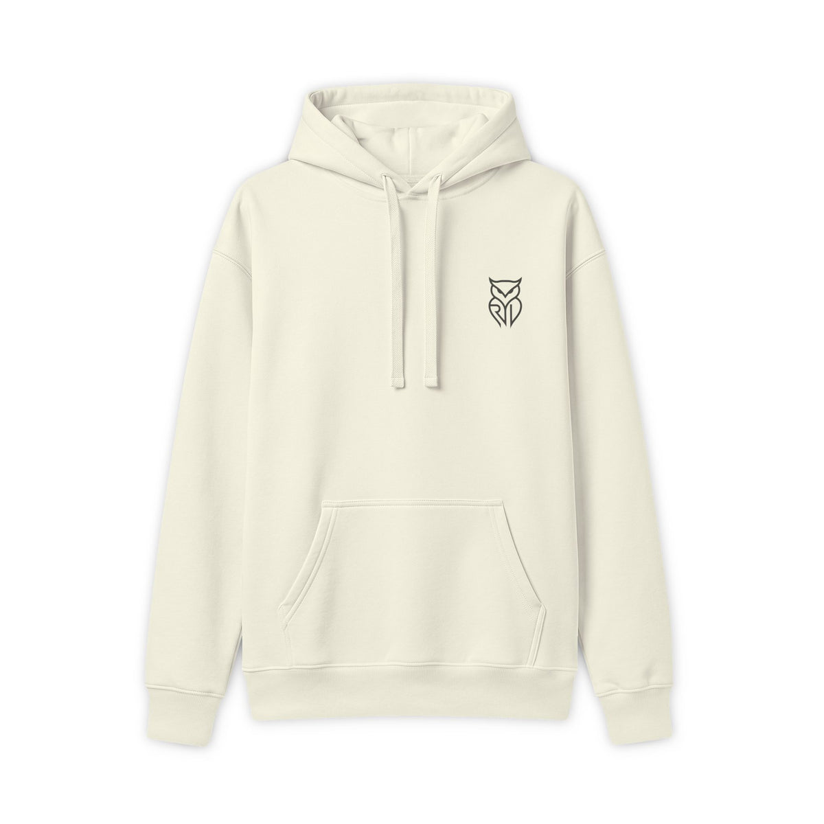 Rare Lab Owl Forest hoodie: shadowy perched owl printed on the back