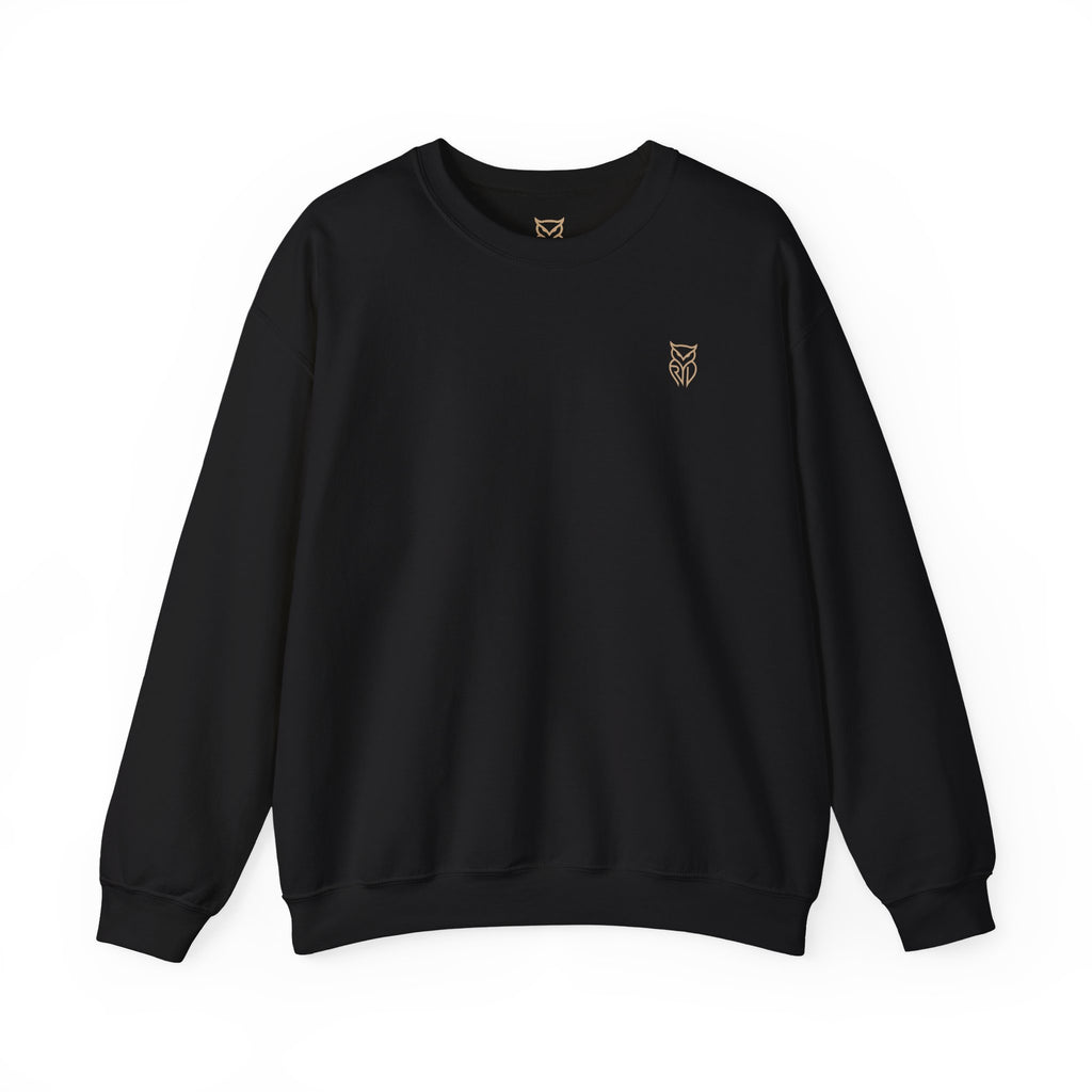 Rare Lab Retro TV Cart crewneck: small owl logo on the chest, faded TV on a rolling cart on the back
