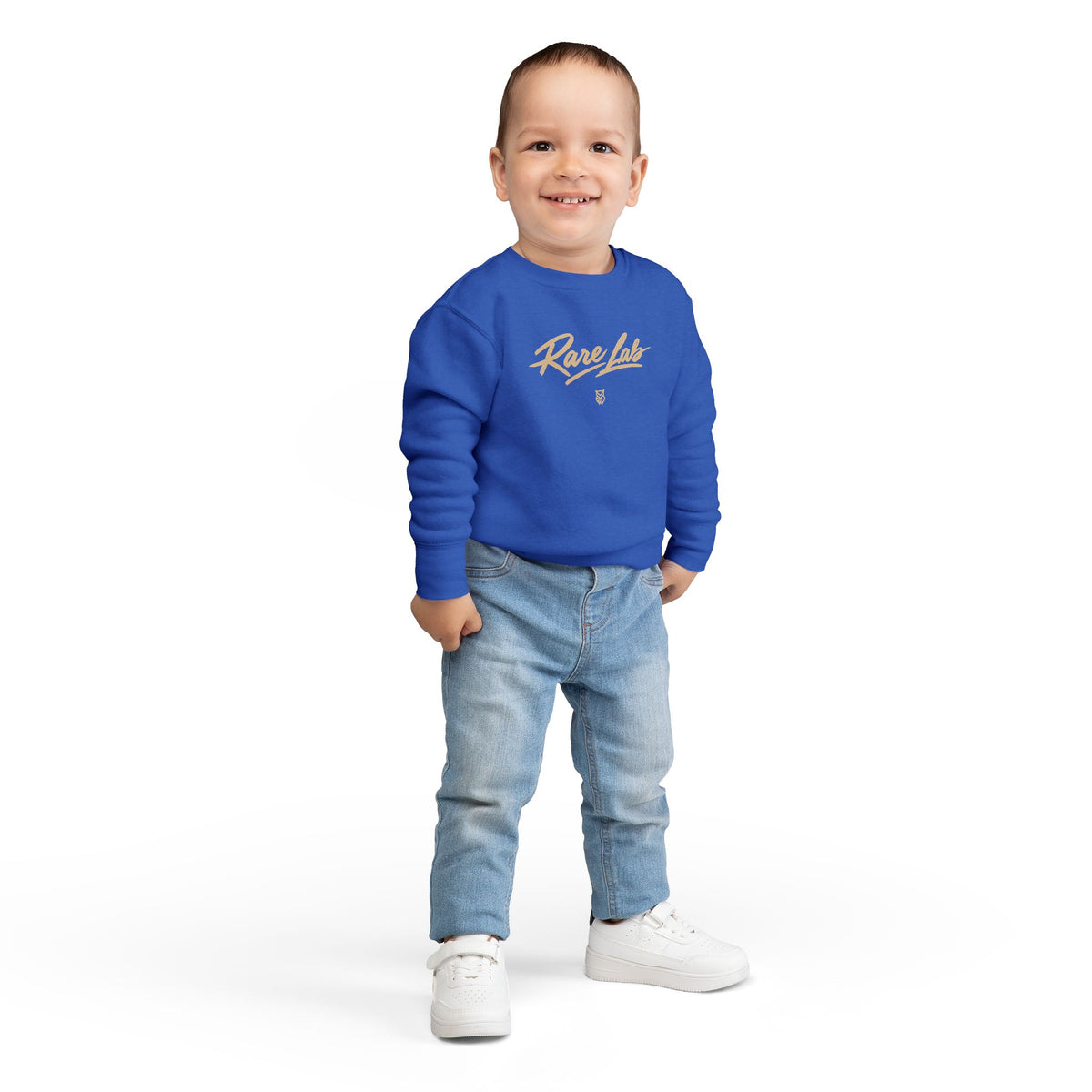 Rare Lab Brush Stroke toddler sweatshirt: Rare Lab script across the chest