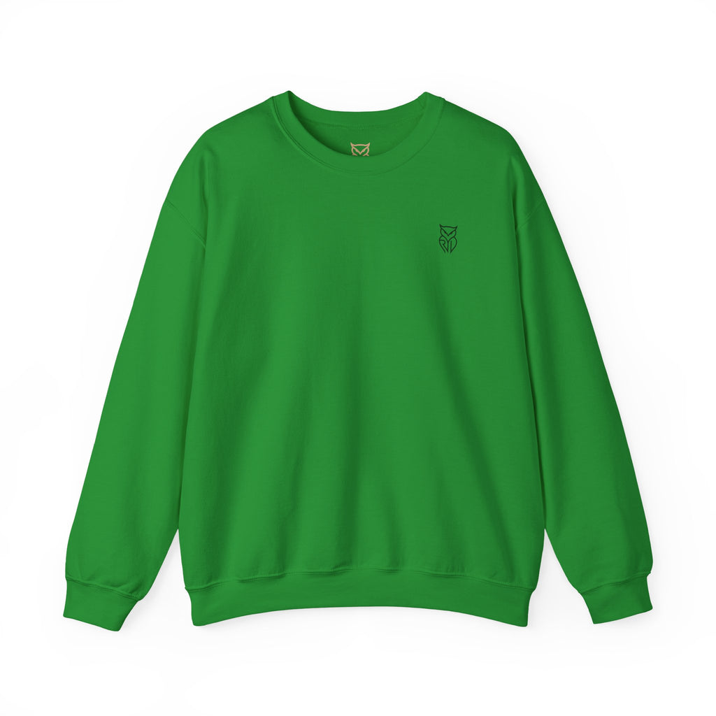 Rare Lab Retro TV Cart crewneck: small owl logo on the chest, faded TV on a rolling cart on the back