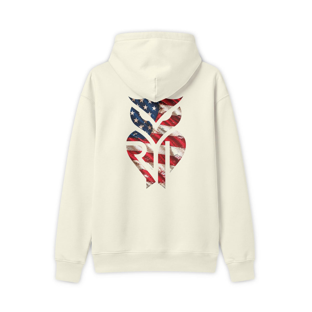 Rare Lab American Flag hoodie: distressed American flag emblem on the back